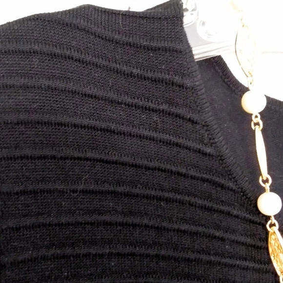 BELFORT WMNS 2 PIECE BLACK ZIP SILK CARDIGAN SET - Picture 4 of 7